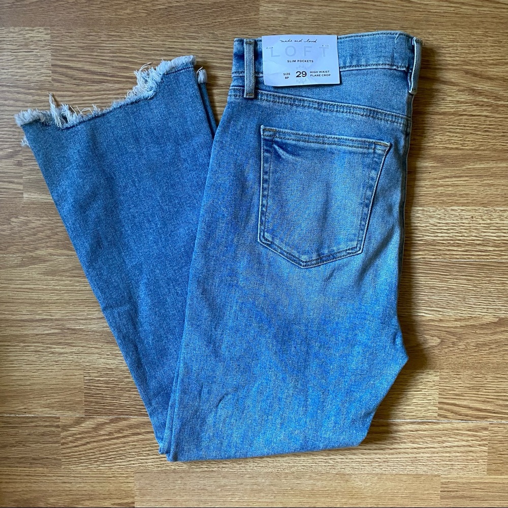 LOFT High Waist Flare Crop Jeans - Size 29 Petite NWT